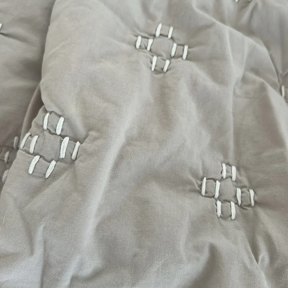 west elm dash stitch quilted pillow covers. set of 3: 2standard, 1 euro sham